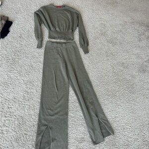 N. Philanthropy sweatsuit. Top has a cutout on the low back - pants are long